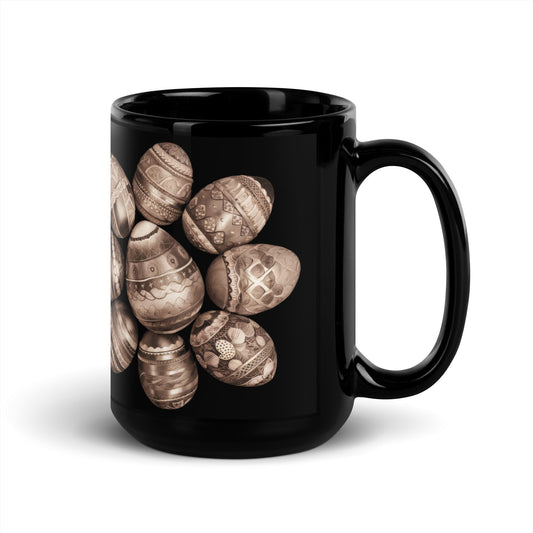 Black Glossy Mug | Easter symbols, such as decorated eggs