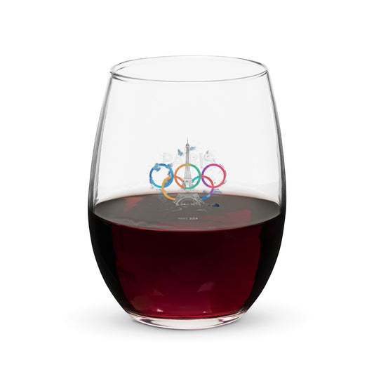 Stemless wine glass | Paris 2024 Summer Games Love It | Sports Competitions | Victory Winner Gold Medal | Athletics Fair Play Sport Festival