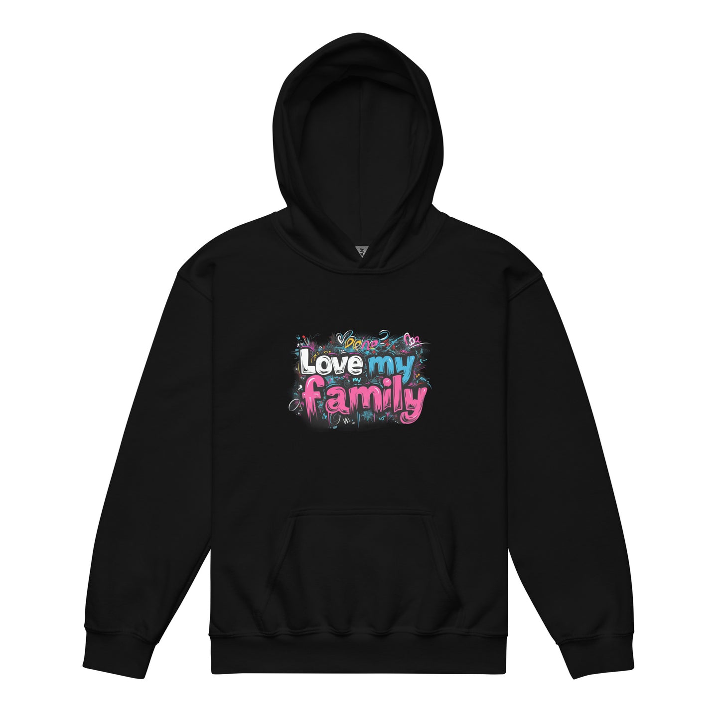 Youth heavy blend hoodie | Love, Love Me, Love U, Love My Family