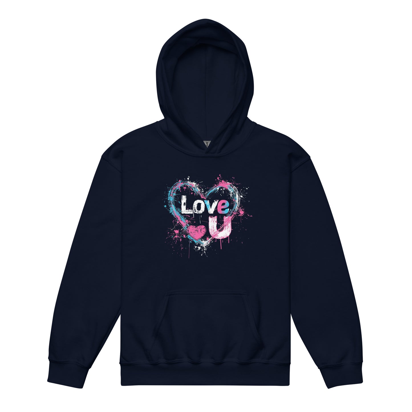 Youth heavy blend hoodie | Love, Love Me, Love U, Love My Family