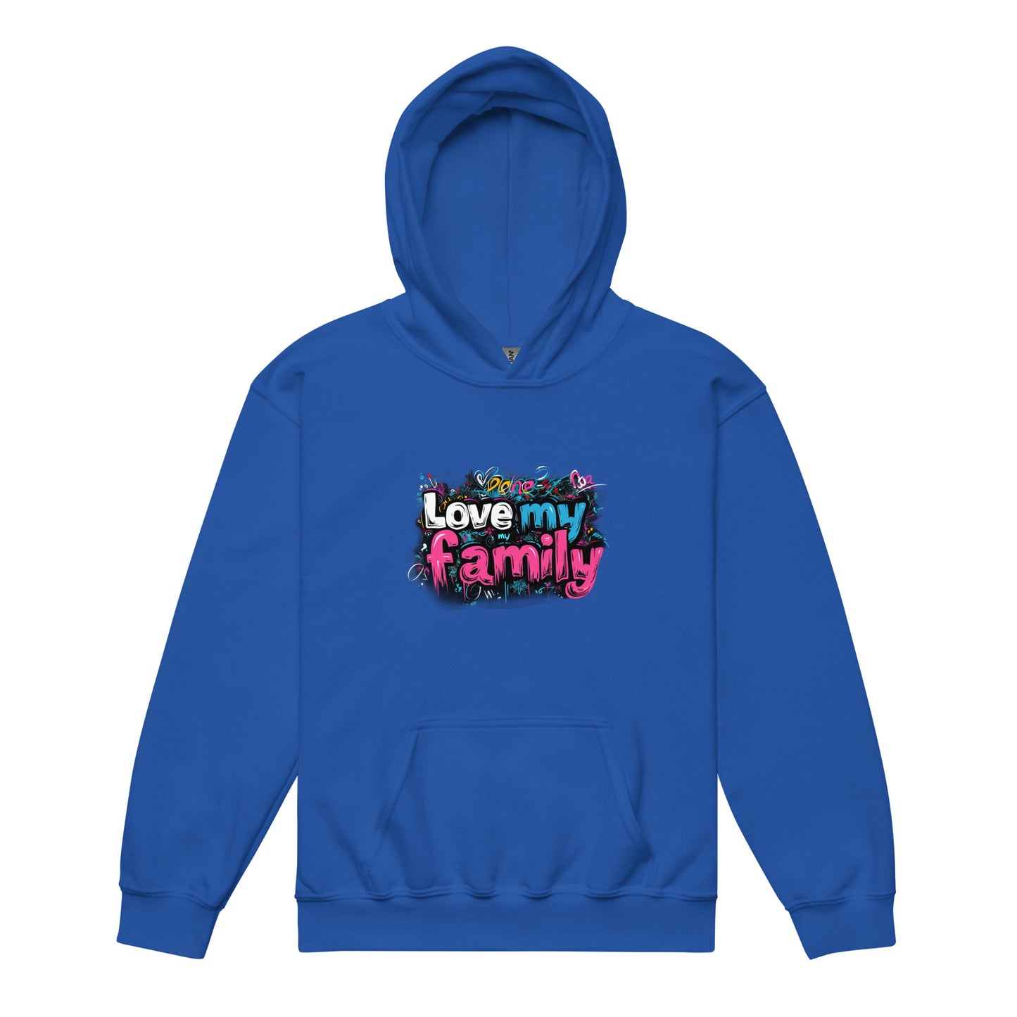 Youth heavy blend hoodie | Love, Love Me, Love U, Love My Family